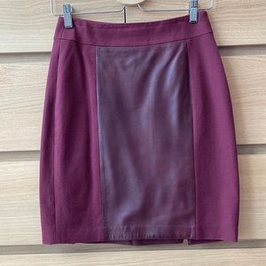 Banana Republic Genuine Leather Burgundy Sloan Pencil Skirt Curvy / Tailored 2